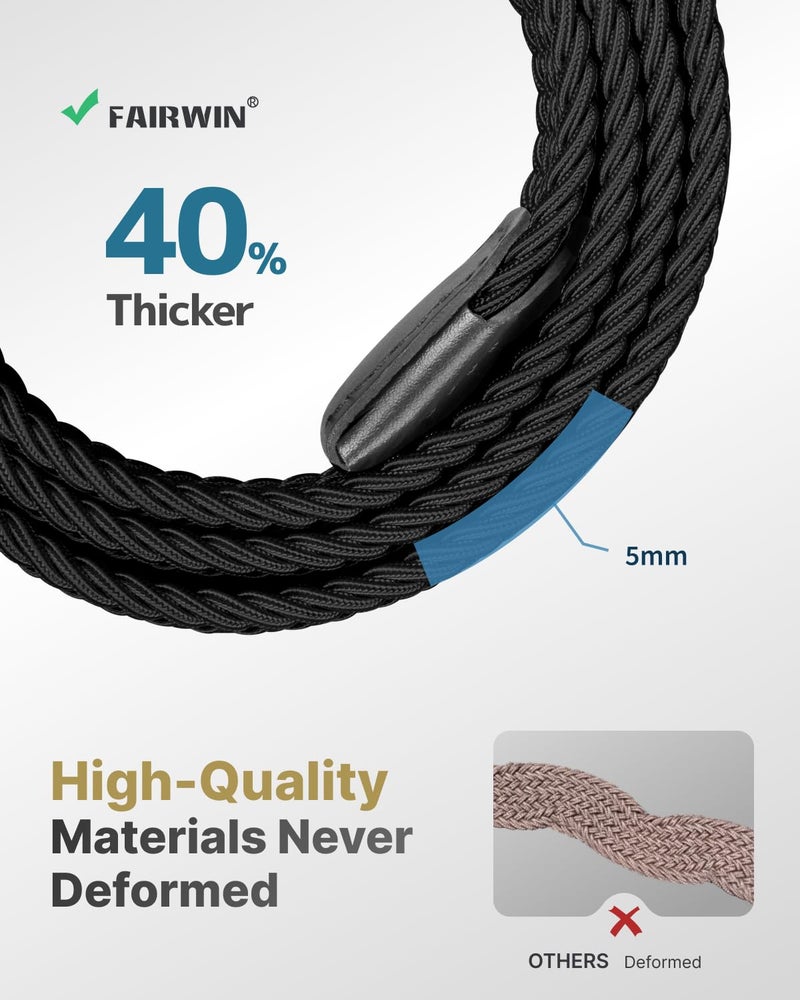 FAIRWIN Men's Golf Belt, Stretch Braided Elastic Woven Casual Jeans Belts 1 3/8" Nylon Web Work Belts for Men - Image 4