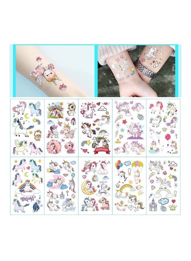 نيبمينينت ملصقات تاتو بتصميم يونيكورن من 10 أوراق - Image 1