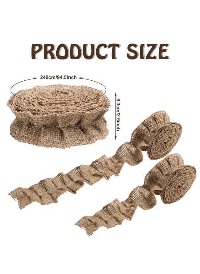 Irenare 6 Rolls Ruffled Bulletin Board Borders For Classroom Decor Farmhouse Classroom Decor Burlap Bulletin Borders Diy Border Trims Crafts Classroom Home Decoration (Light Brown 2 X 94.5 Inch) - Image 2