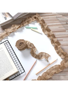 Irenare 6 Rolls Ruffled Bulletin Board Borders For Classroom Decor Farmhouse Classroom Decor Burlap Bulletin Borders Diy Border Trims Crafts Classroom Home Decoration (Light Brown 2 X 94.5 Inch)  - Image 3