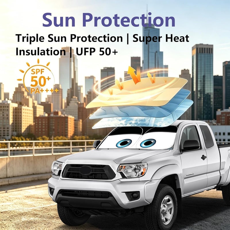 Güvenç Windshield Sun Shade for Toyota Tacoma 2016-2025 2026 Accessories 2Dr 4Dr Pickup Truck Accessories Car Shades Front Windshield Sunshades UV Heat Protector (Tacoma) - Image 3