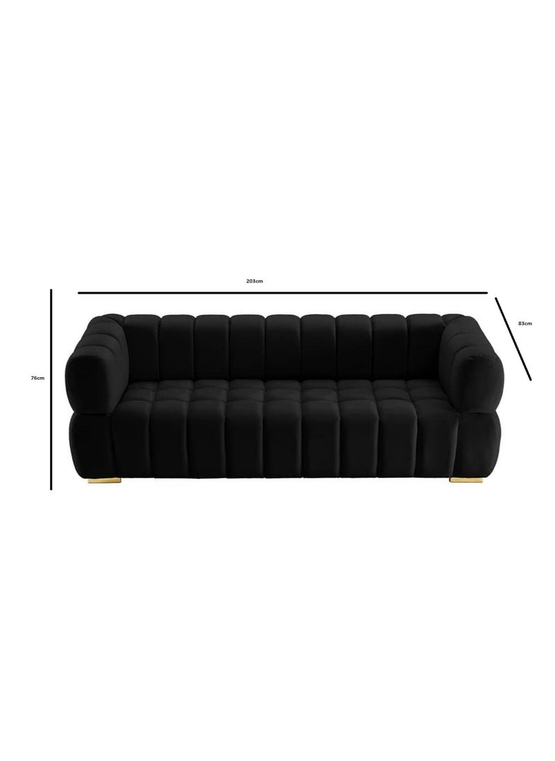 Comfynest - Luxurious Three-Seater Velvet Arm Sofa Ideal for Living Rooms, Guest Rooms, and Hotels - Image 1