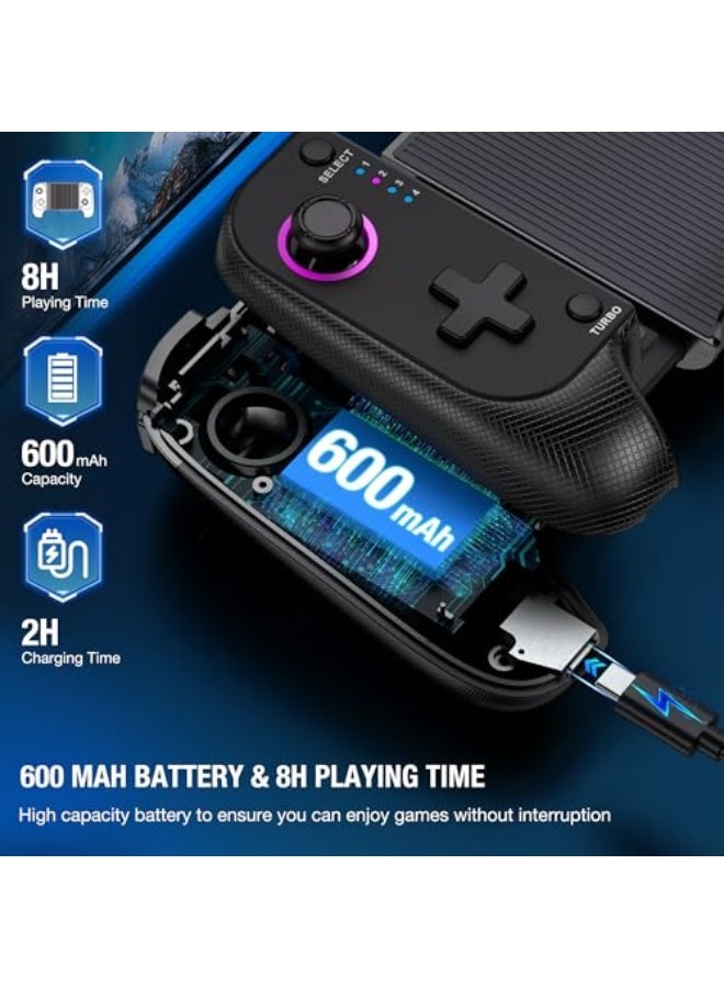 وحدة تحكم للألعاب المحمولة لهواتف آيفون/أندرويد، وحدة تحكم ألعاب لاسلكية تدعم جراب الهاتف - متوافقة مع لعبة Xbox Game Pass، Steam Link، Call of Duty، Roblox وMinecraft - Image 5