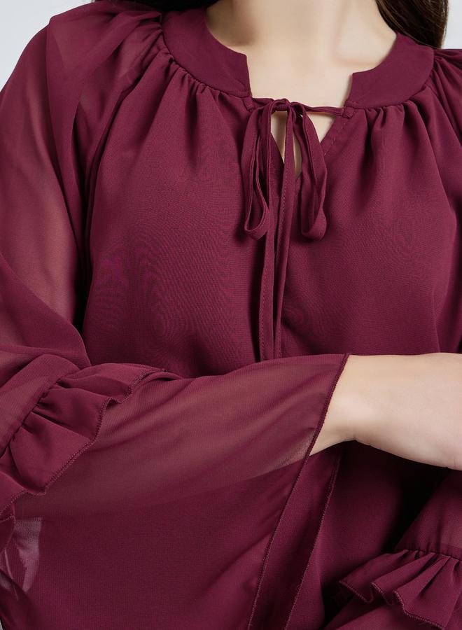 ستايلي بلوزة شيفون بأكمام كرانيش - Image 3