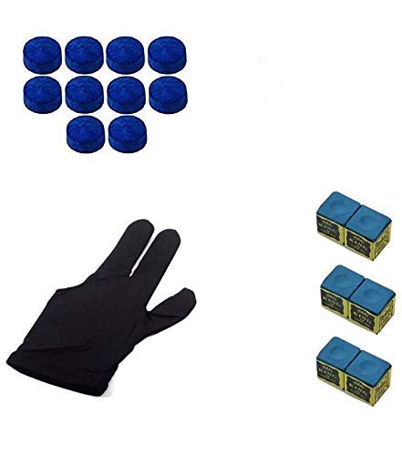 Laxmi Ganesh Billiard Laxmi Ganesh Billiard Snooker Pool Cue Stick Gloves 6 Chalk and 10 Pieces Leather Cue Tip 13mm - Image 1