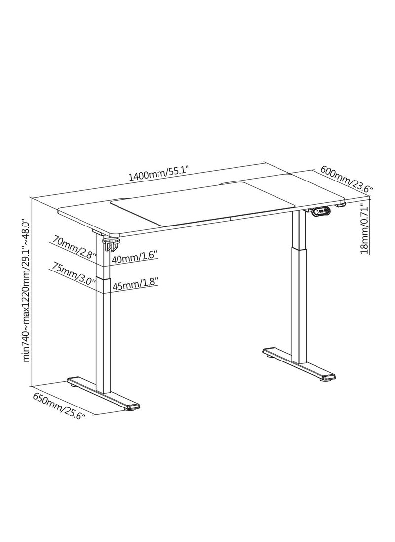 Skill Tech RGB Lighting Sit-Stand Gaming Desk With Creative Control Panel (Multi-Motor)  - Image 5