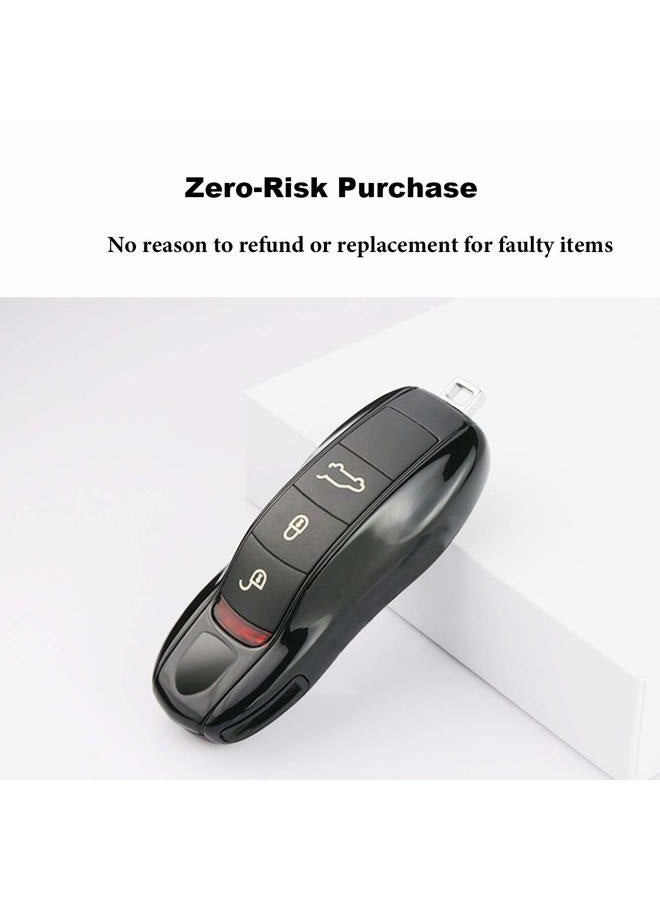 Jaronx 3PCS Remote Key Covers for Boxster Turbo Cayenne Panamera Macan Cayman 911,Glossy Black Key Fob Shell Cover Painted Keyless Entry Skin Protectors - Image 2