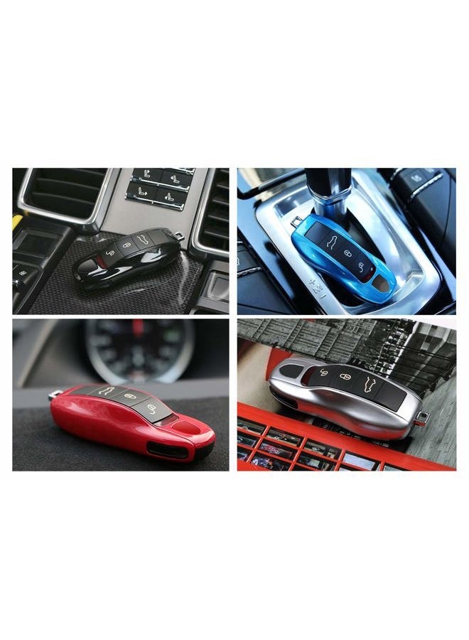 Jaronx 3PCS Remote Key Covers for Boxster Turbo Cayenne Panamera Macan Cayman 911,Glossy Black Key Fob Shell Cover Painted Keyless Entry Skin Protectors - Image 5