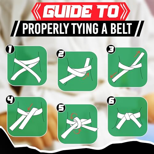 MYCRITEE Taekwondo Uniform White Belt for Women - 86.6" Judo Belt Women Jiu Jitsu Gi Karate Belt Martial Arts Training Equipment White Belts for Men - Aikido Gi Bjj White Belts Womens Jiu Jitsu Gi Tkd Belt - Image 5