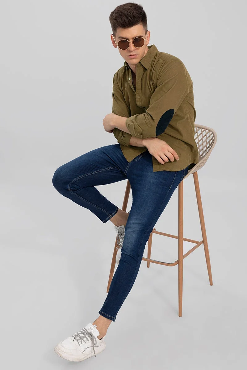 سنيتش قميص مخملي أصلي بلون بني رملي