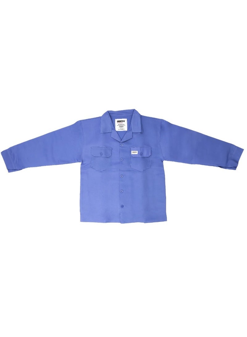 Geepas 100% Twill Pant and Shirt- GPPE59373/ Size: S-4 XL, with Pockets and Long Sleeves/ Workwear Made in Accordance to CE CAT1 Standards/ Blue - Image 3