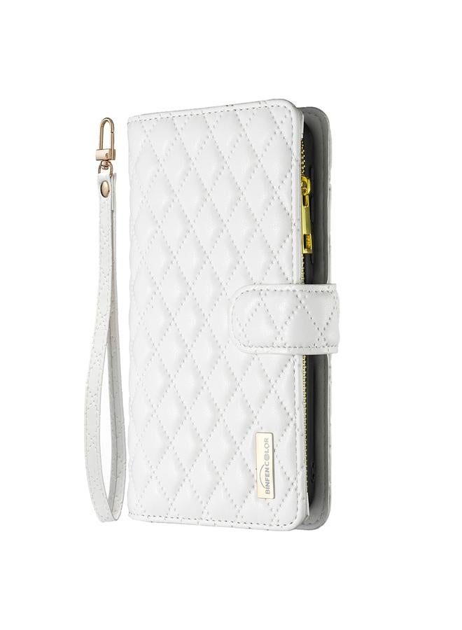 S-TOP Case For iPhone 15 Plus Diamond Lattice Zipper Wallet Leather Flip Phone Case - Image 2