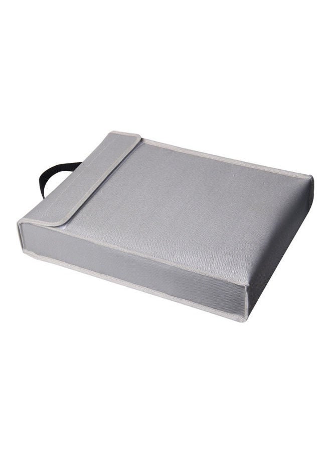 NIBEMINENT Portable Fireproof Document Bag Silver 