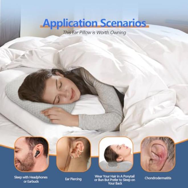 Ear Piercing Pillow with Hole for CNH & Ear Pain Side Sleepers - Image 4