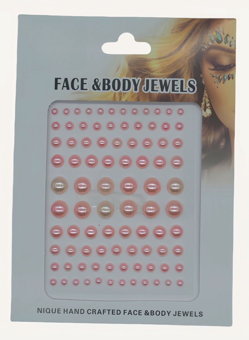 Pink round crystal diamond stickers face decoration stickers 3D three-dimensional stickers children's DIY decorations self-adhesive jewelry stickers colored diamond stickers - Image 1