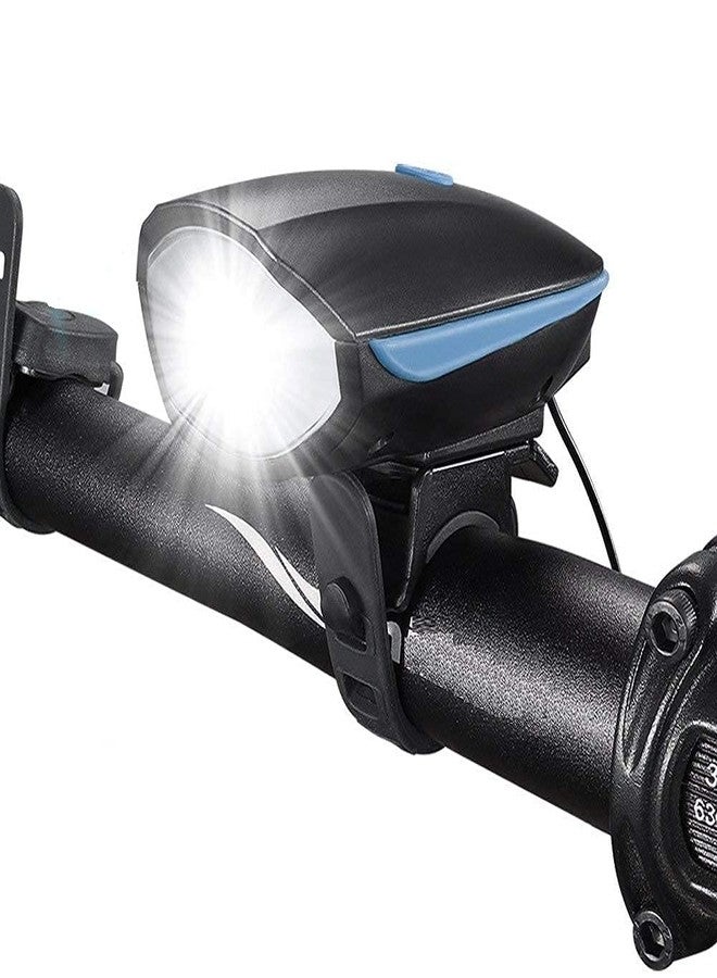 Just Mart مصباح أمامي LED للدراجة الهوائية وبوق 2 في 1 من جست مارت | مصباح مقاوم للماء بقوة 250 لومن مع بوق عالي الصوت بقوة 140 ديسيبل لتعزيز السلامة - Image 1