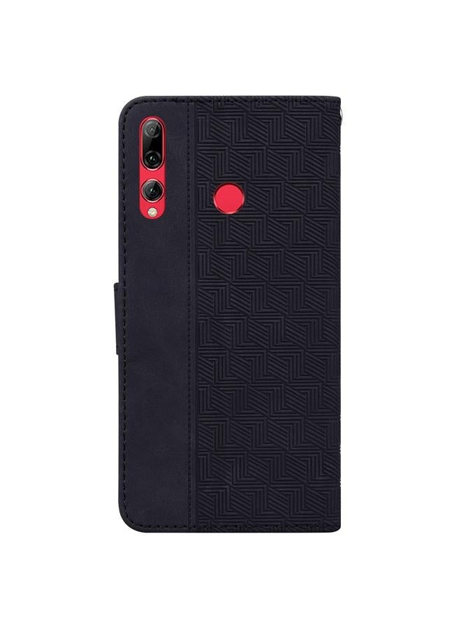 جرين تايجر جراب لهاتف Huawei P smart Z/Y9 Prime 2019/Honor 9X النسخة الأجنبية، جراب هاتف من الجلد المنقوش هندسيًا - Image 3