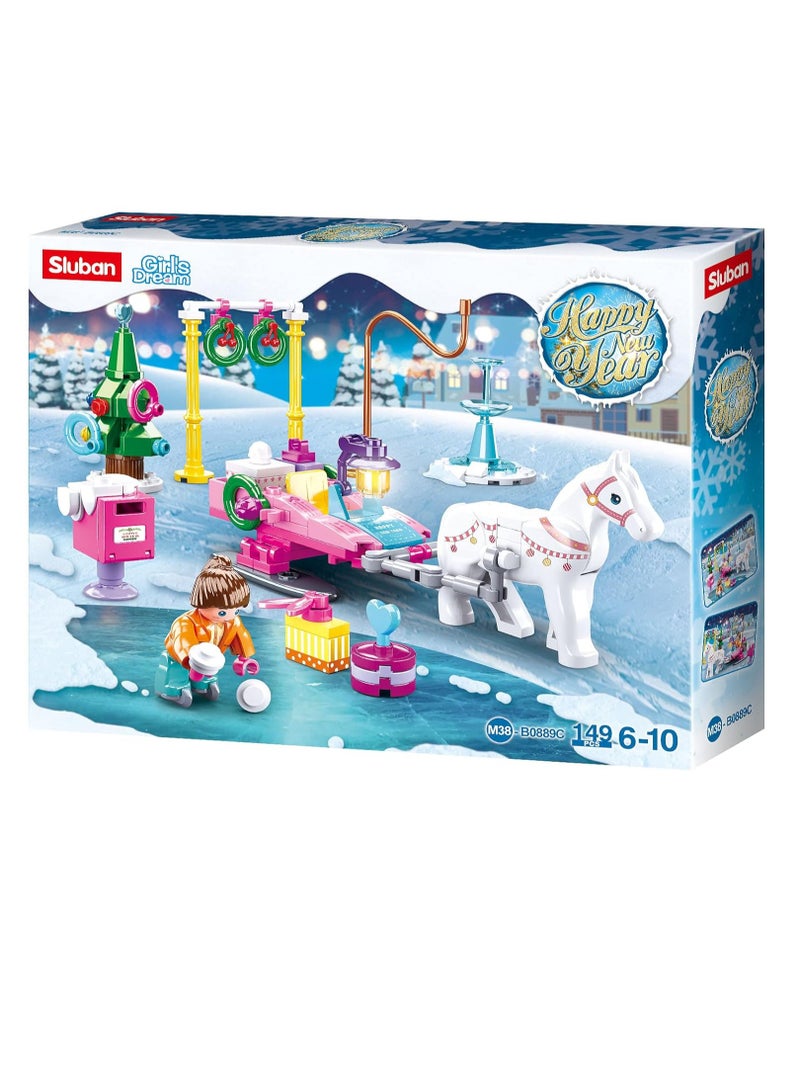 Sluban - Girl Dream Town New Year Bricks Set 149 Pieces - M38-B0889C - Image 1