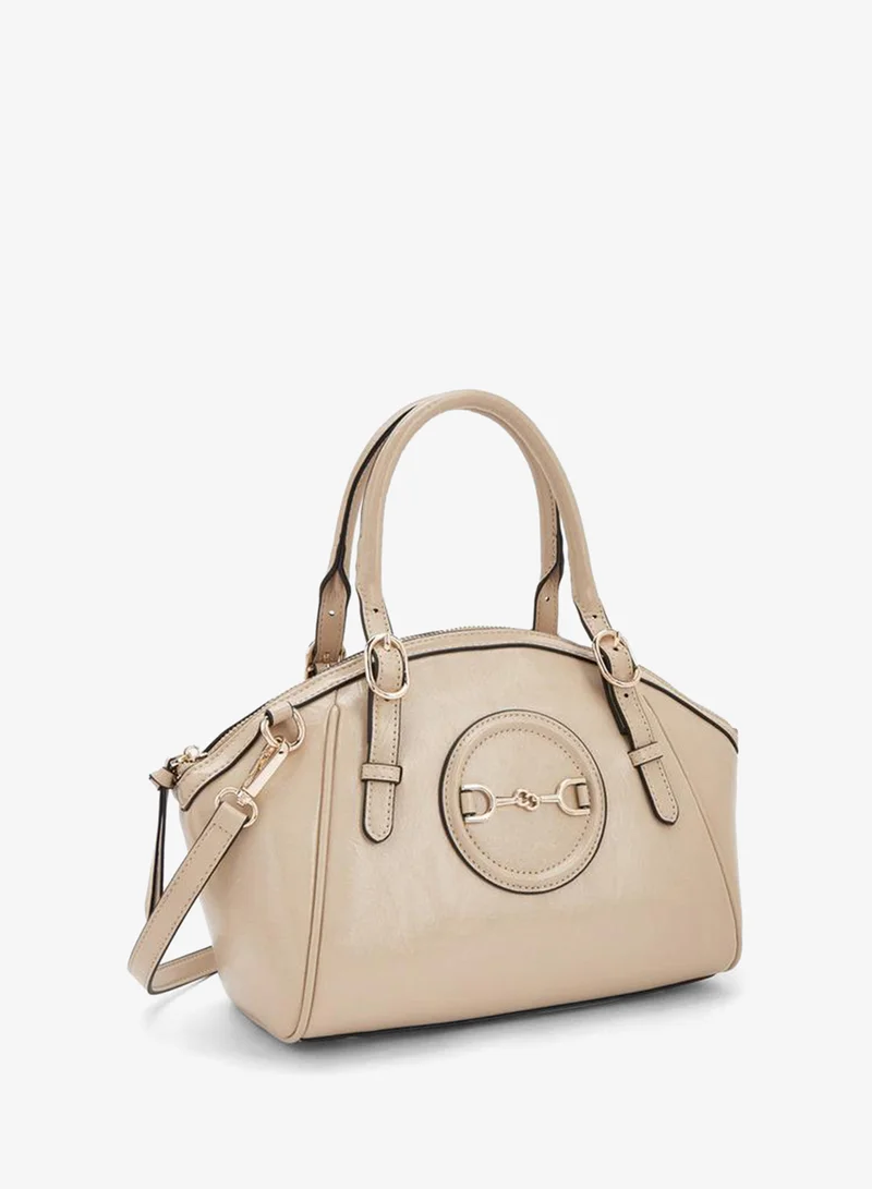Celeste TAUPE Textured Tote Bag With Detachable Strap for Women | Best Price UAE