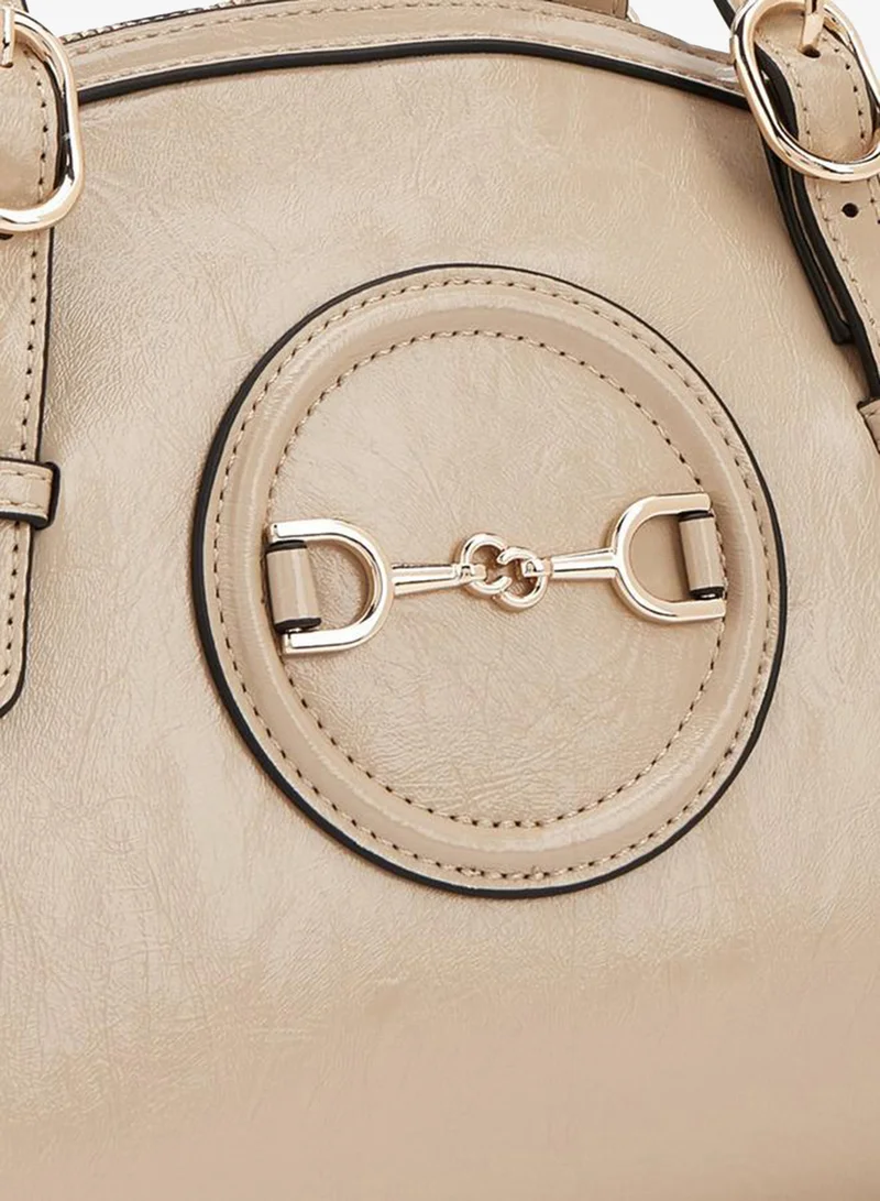 Celeste TAUPE Textured Tote Bag With Detachable Strap for Women | Best Price UAE