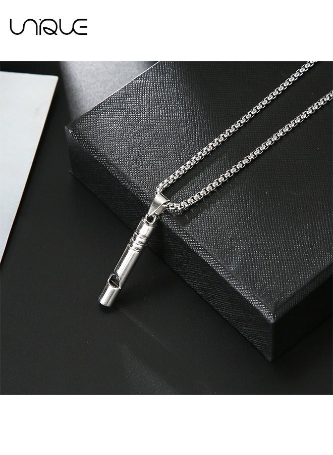يونيك صافرة قلادة قلادة، التيتانيوم الصلب لا تتلاشى، تنوعا الرجال والنساء الهيب هوب شارع سترة سلسلة - Image 2