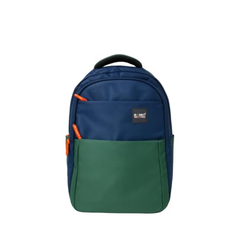 MONKEY TROOPERS Glide Plus Backpack for Men Women Boys Girls,16-inch Laptop, Water-resistant Multi-pockets College Casual Stylish Designer, Office, Travel, School, College (Navy-Dark Green) - Image 1