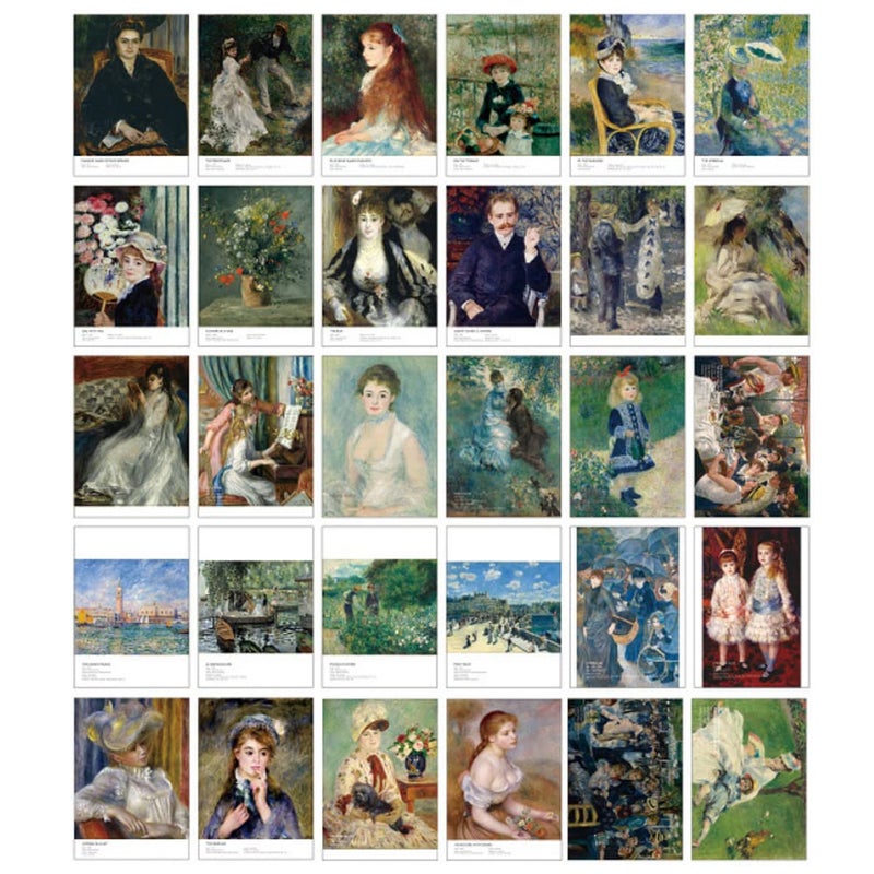 HOSTEESSCHOICE Beautiful Art Postcards set of 30 Pierre Auguste Renoir Post card variety pack Famous Painting Scenery,4 x 6 Inches - Image 1