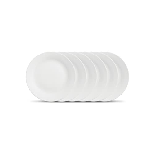 La Opala, Ivory Collection, Opal Glass Quarter Plate Set 6 pcs, Plainware, White - Image 1