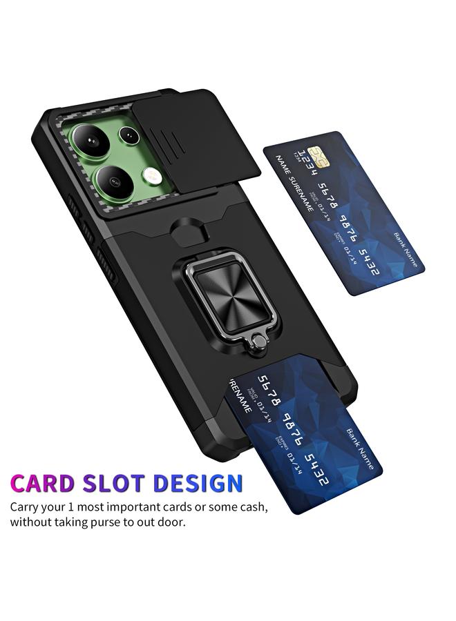 S-TOP Case For Redmi Note 13 4G Camera Shield Card Slot PC+TPU Phone Case - Image 2