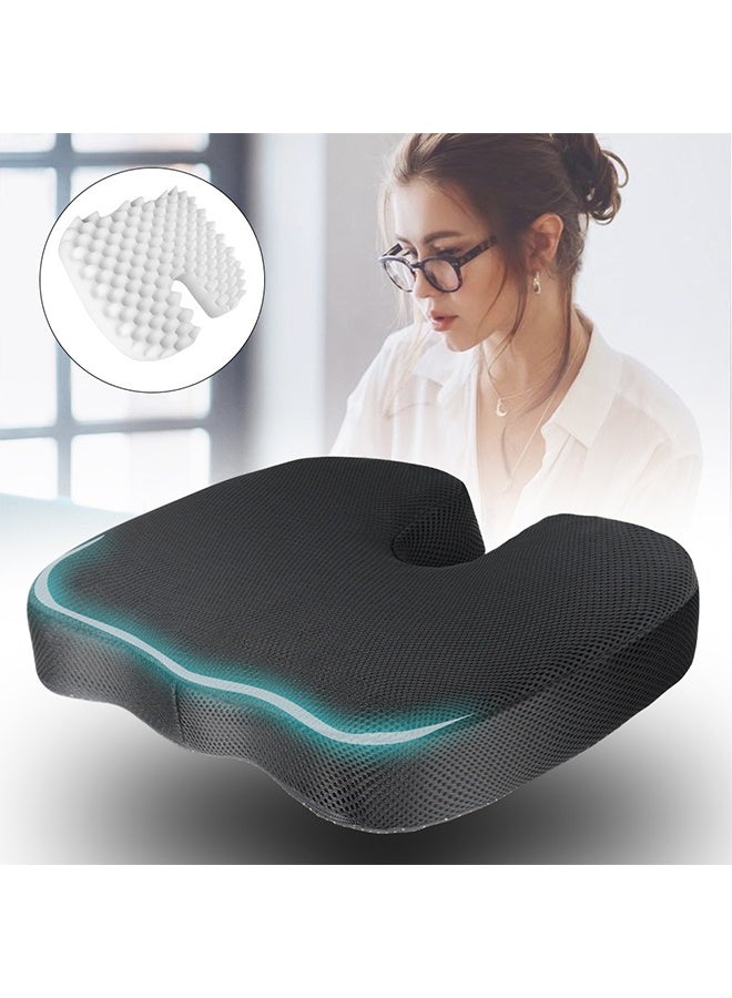 وسادة مقعد من ميموري فوم أسود - Image 2