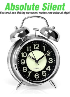 YOUGE Twin Bell Alarm Clock, Loud Alarm Clock with Backlight, Silent Clock for Bedroom Home or Office, Great for Heavy Sleepers  - Image 2