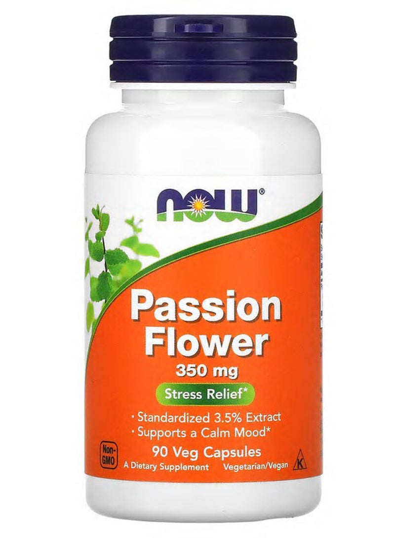Now Foods Passion Flower Dietary Supplement - 90 Capsules - Image 1