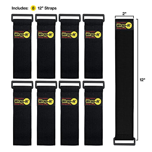 Wrap-It Storage Super-Stretch Wrap-It Storage Straps - 12" (8 Pack) - Elastic Hook and Loop Cinch Straps - Image 3