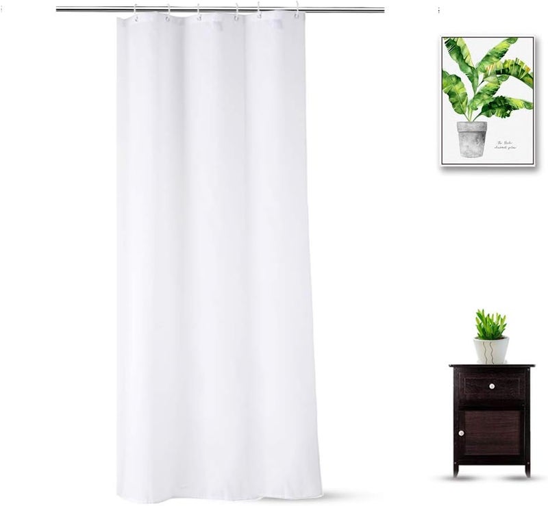 WellColor بطانة ستارة دش 36 × 72 بوصة، مجموعة ستائر دش صغيرة من القماش الأبيض مقاومة للماء للسبا والفندق، قابلة للغسل في الغسالة، عديمة الرائحة، حجم الكابينة - Image 1