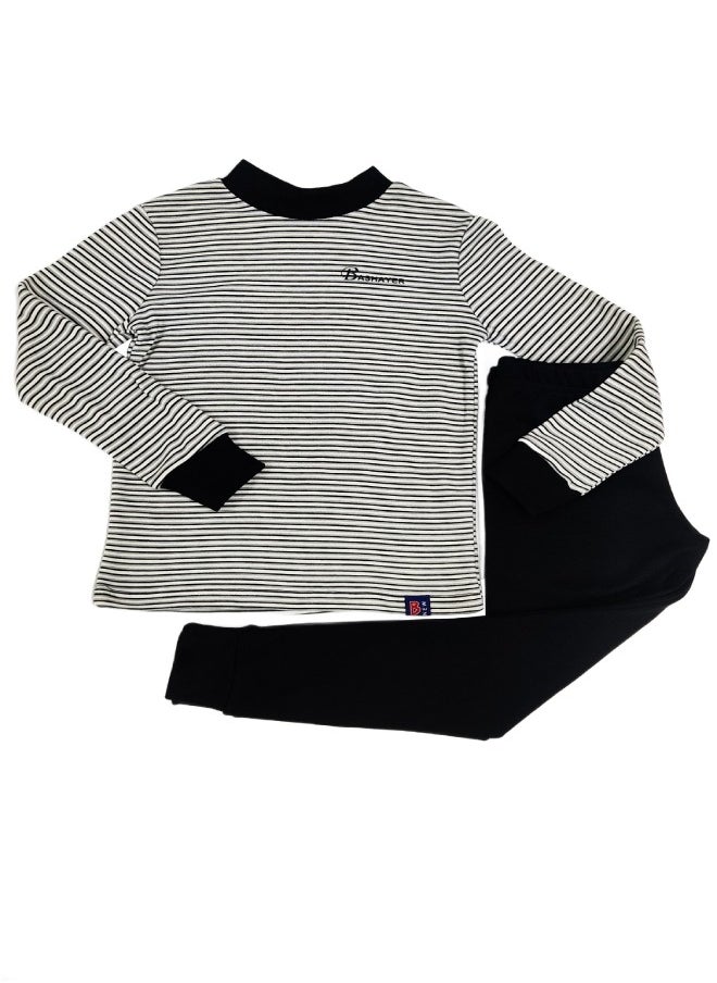 Bashayer Black winter pajamas for boys Medium collar  - Image 1