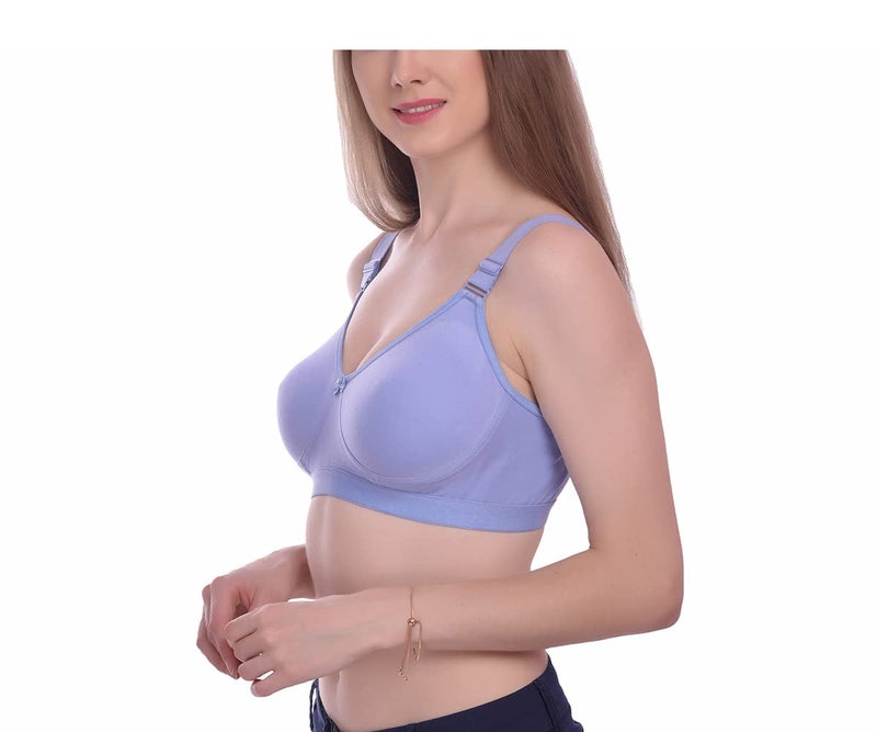 Elina Women's Full-Coverage Cotton Hosiery Solid Bra (Tanya-Lc_Skyblue_36D) - Image 5