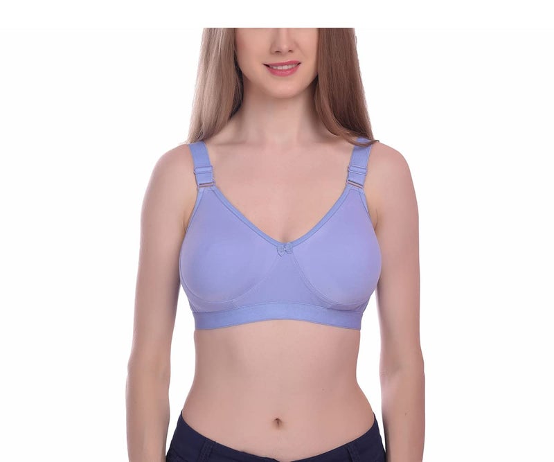 Elina Women's Full-Coverage Cotton Hosiery Solid Bra (Tanya-Lc_Skyblue_36D) - Image 2
