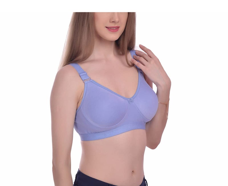 Elina Women's Full-Coverage Cotton Hosiery Solid Bra (Tanya-Lc_Skyblue_36D) - Image 4