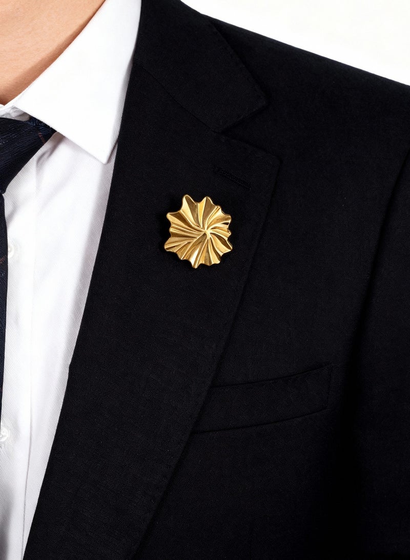 DB Innov. Pin Brooch, 1PC Golden Premium Alloy Pin Brooch for Women Men Children, Lapel Pins Shirt Collar Brooch Buckle Lapel Pins Badge Suit Clip Accessory for Clothing Bags Jackets Shirts. - Image 1