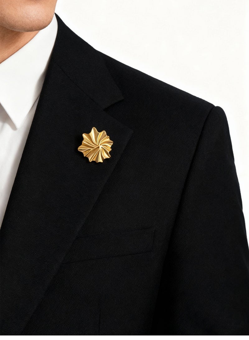 DB Innov. Pin Brooch, 1PC Golden Premium Alloy Pin Brooch for Women Men Children, Lapel Pins Shirt Collar Brooch Buckle Lapel Pins Badge Suit Clip Accessory for Clothing Bags Jackets Shirts. - Image 2