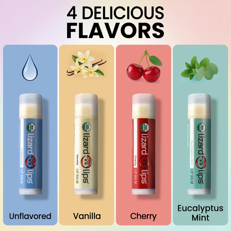 Lizard Lips USDA Certified Organic - 4 Flavor Variety Pack - Image 1