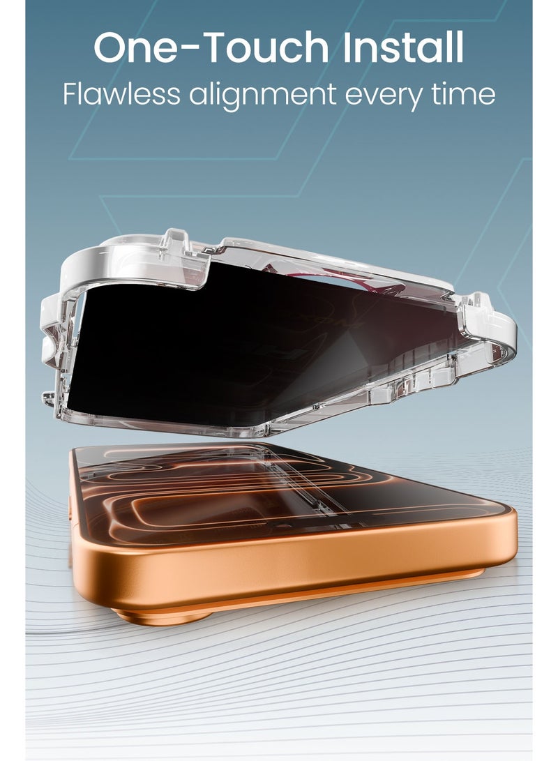 Moxedo Ultra Shield Premium Tempered Glass Screen Protector 9H Hardness Privacy for iPhone 17 Pro Max 6.9-inch 2025 Full Coverage Anti-Spy Protection with Auto-Align Easy Applicator - Image 5