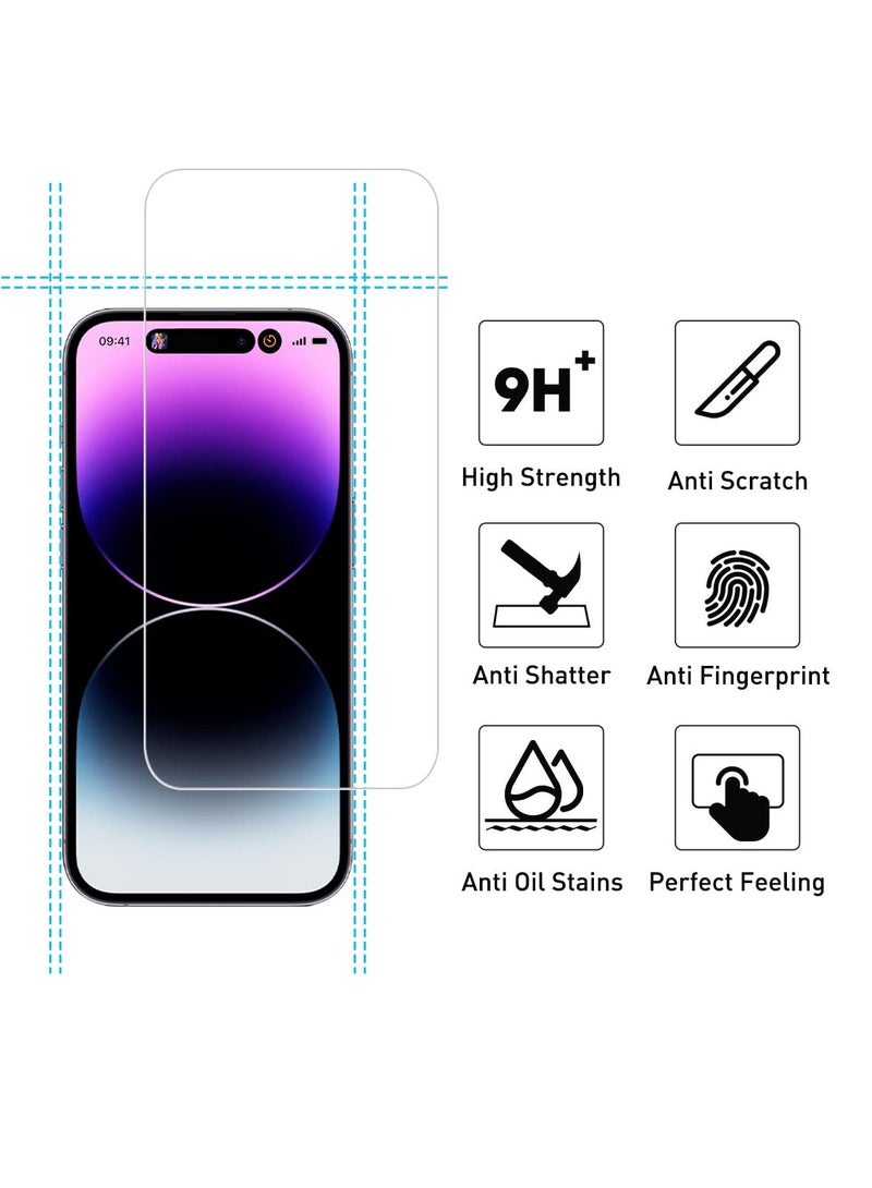 BORTONY Screen Protector for 14 Pro Sensor Protection Dynamic Island Case Friendly Tempered Glass Film 9H Hardness HD Clear For Apple iPhone 14 Pro [6.1 inch] - Image 5