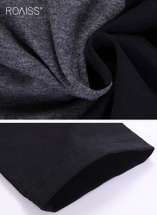 رويس بلوزة رجالية كاجوال بأكمام طويلة وفتحة رقبة على شكل حرف V من مزيج القطن مع تفاصيل أزرار مزخرفة، نسيج محبوك ناعم يوفر تمددًا طفيفًا، ملاءمة مريحة مثالية للارتداء اليومي المريح في الربيع والخريف - Image 5