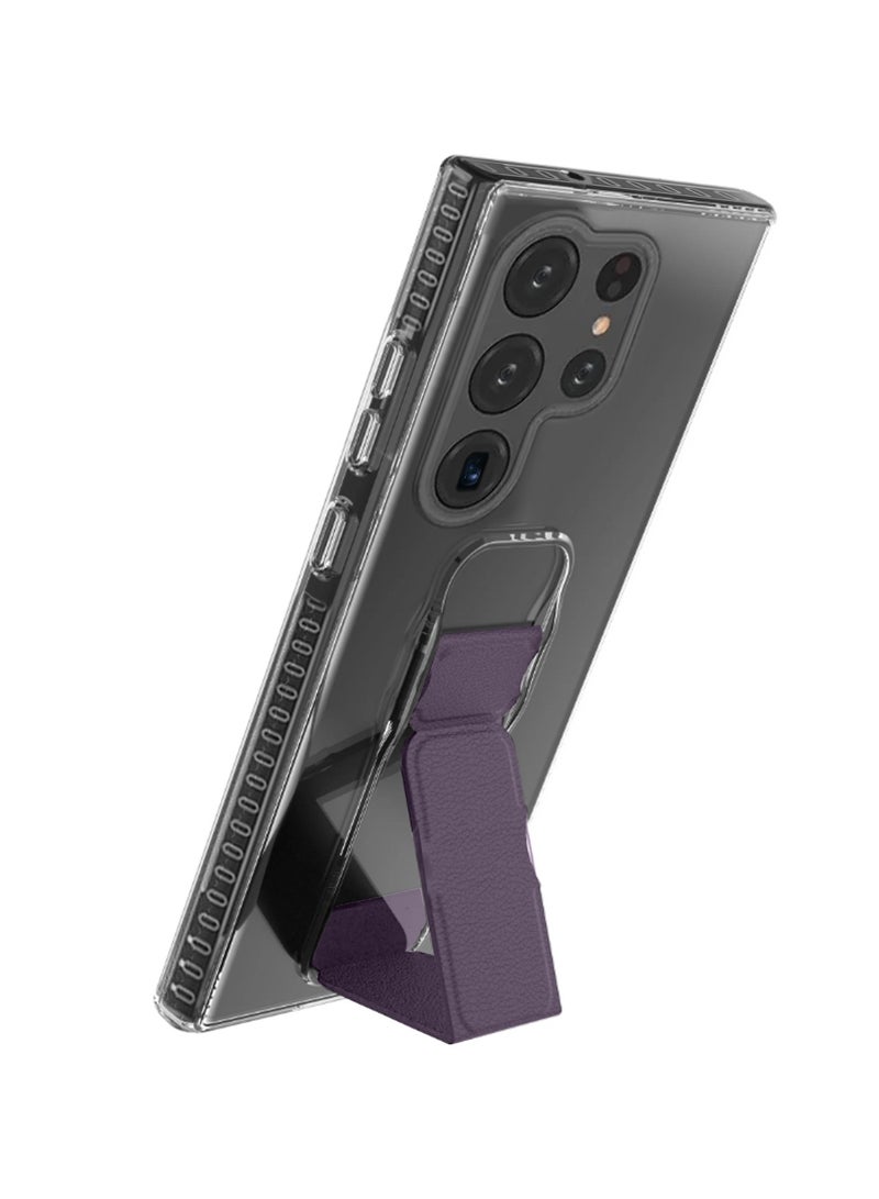 Wtech TPU Hand Grip Air Pillow Case Cover For Samsung Galaxy S24 Ultra 5G 2024 Clear/Eggplant Purple - Image 5