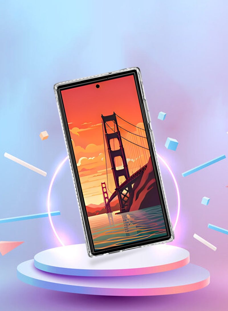 Wtech TPU Hand Grip Air Pillow Case Cover For Samsung Galaxy S24 Ultra 5G 2024 Clear/Eggplant Purple - Image 2