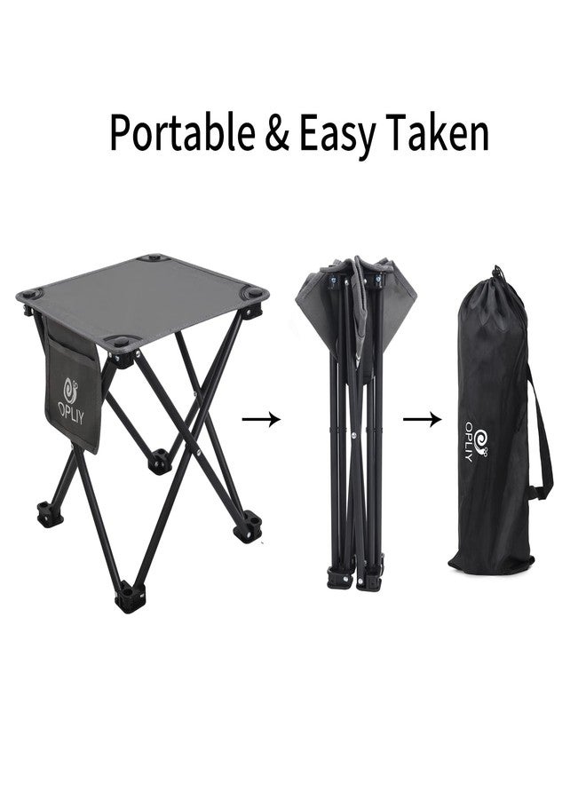 Opliy Camping Stool 2 Pack,13.5 Inch Portable Folding Stool for Outdoor Gardening and Beach Hiking Fishing,Foot Stool with Carry Bag (Gray) - Image 4