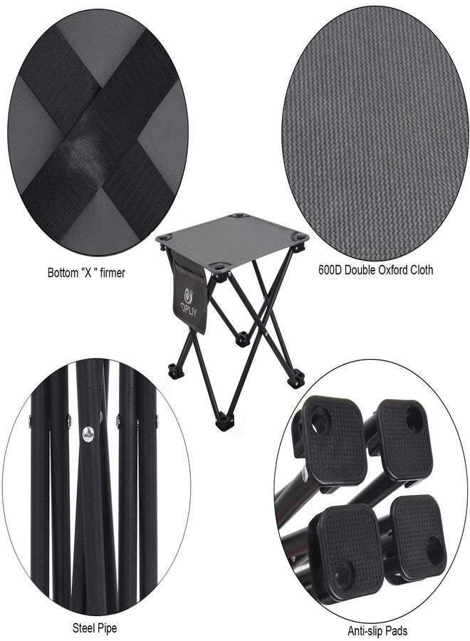 Opliy Camping Stool 2 Pack,13.5 Inch Portable Folding Stool for Outdoor Gardening and Beach Hiking Fishing,Foot Stool with Carry Bag (Gray) - Image 5