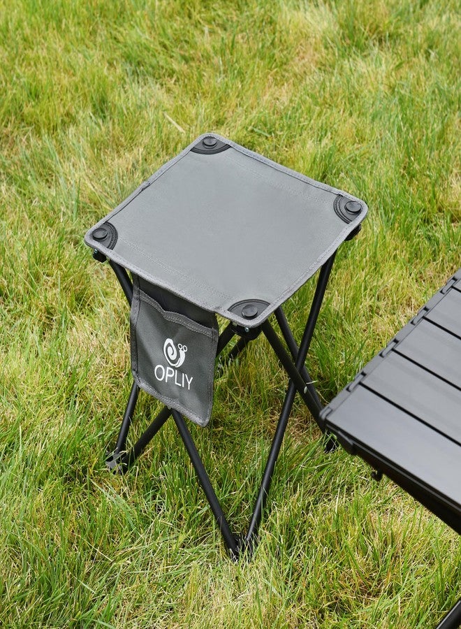 Opliy Camping Stool 2 Pack,13.5 Inch Portable Folding Stool for Outdoor Gardening and Beach Hiking Fishing,Foot Stool with Carry Bag (Gray) - Image 2