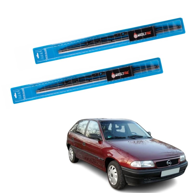 Wheelyfine Car Wiper Blades | Metal Frame | Water Repellent Windshield Wipers | Blade Refills For Opel Astra (1994-2003) Dr 18"/Pa 18" - Image 2